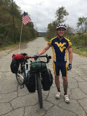 Andrew Hoover with his pack bike.